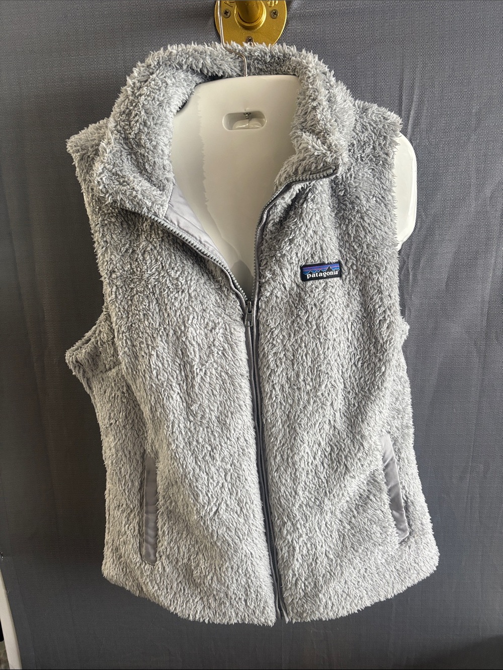 Patagonia  Light Gray Sherpa Zip Vest